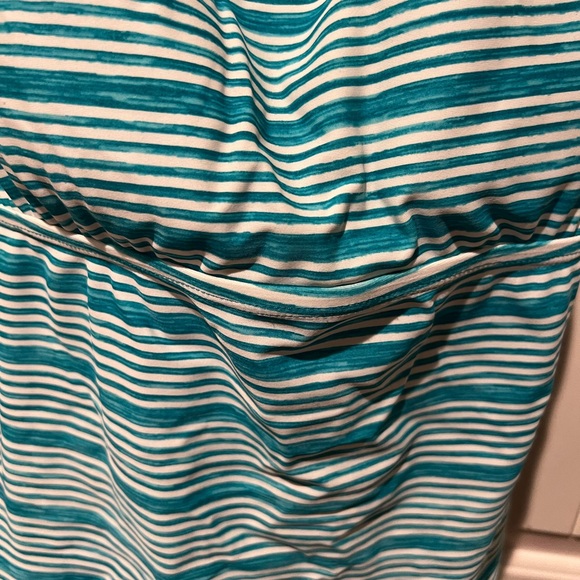 Nike turquoise Blue and White Striped Tankini Swim Set sz xl women’s - Picture 3 of 9
